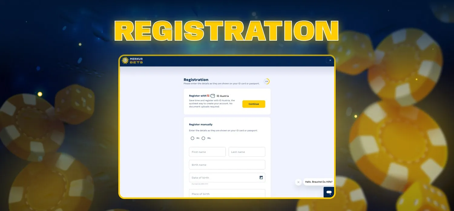 registration at Cashpoint
